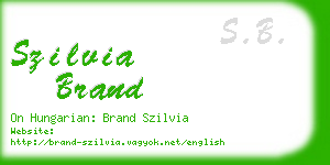 szilvia brand business card